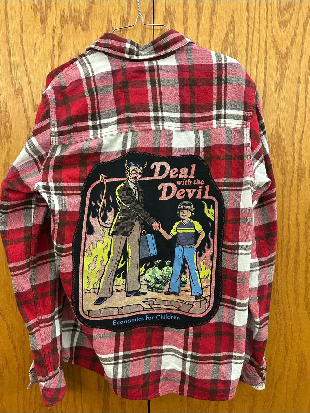 Deal with the Devil Red Plaid Flannel Shirt
